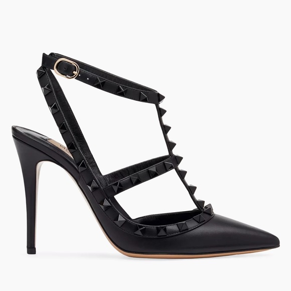 FULL SET - VALENTINO Rockstud Ankle Strap Pumps Tonal Studs 100 MM (37.5) - Picture 3 of 16
